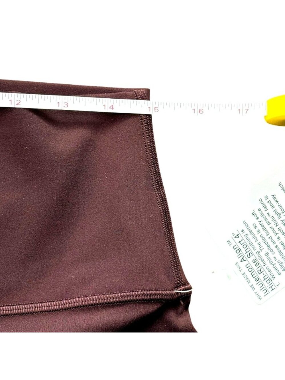 Lululemon Align High-Rise Short 4 in NWT Women Size 14  W7BJYS Goodnight Plum - Picture 12 of 13